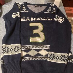 NFL Seattle Seahawks V-Neck Navy Sweater